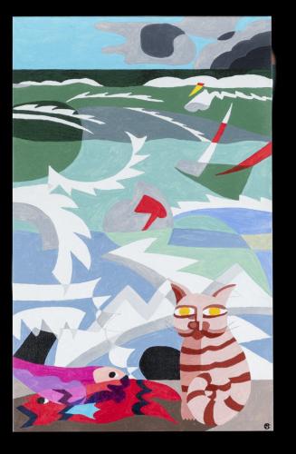 Libecciata con gatto e pesci