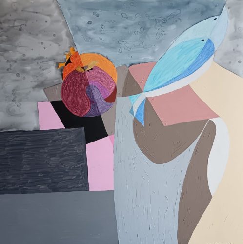 Natura morta con melograno e pesce